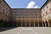 A courtyard of the ancient castle castello sforzesco milan