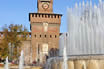 Fountain In Front Of The Sforza Castle In Milan